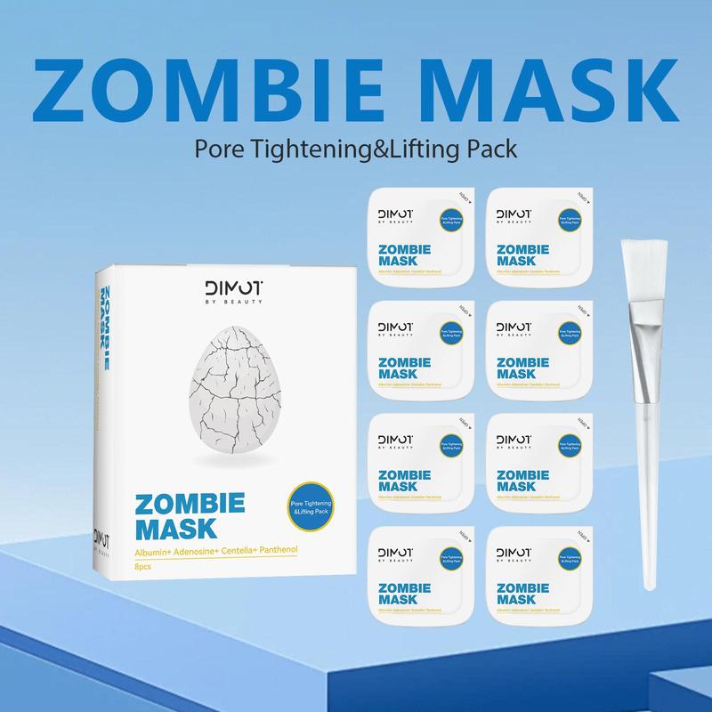 Zombie Facial Mask for Christmas Gift, 8 Counts box Moisturizing & Hydrating Skincare Face Mask, Korean Firming Skin Wash Off Face Mask