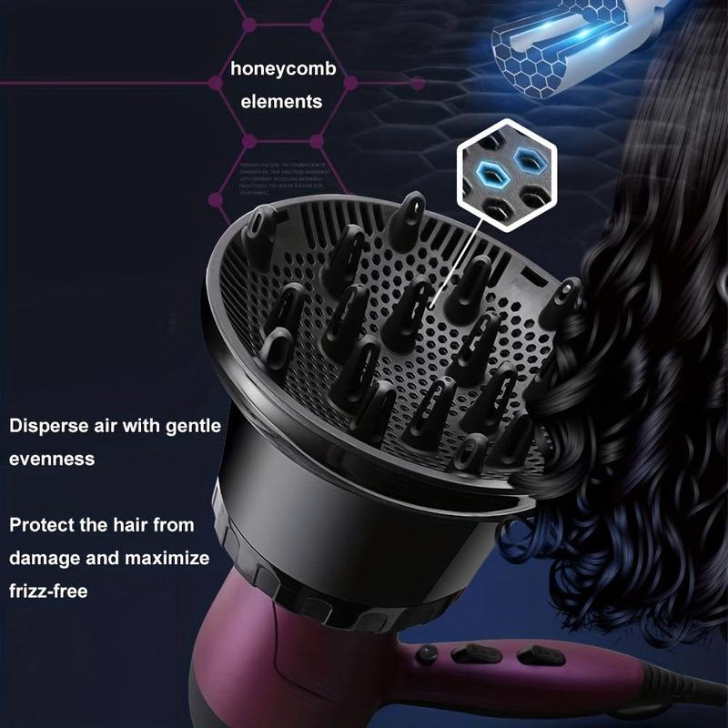 Professional Diffuser Attachment, Universal Hair Diffuser for Straightening & Curly Hair, Lightweight Portable Travel Design Hair Blower Diffuser