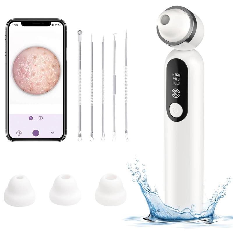 Visual Blackhead Vacuum Cleaner, Rechargeable Facial Cleansing Tool with Cleaner Suction & Silicone Probes, Pore Cleaner for Men & Women