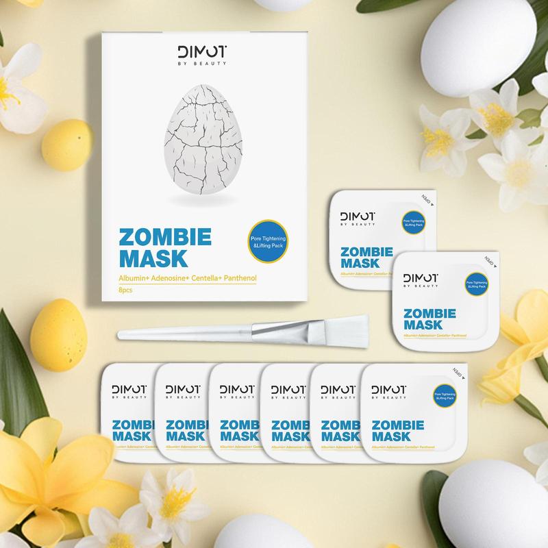 Zombie Facial Mask for Christmas Gift, 8 Counts box Moisturizing & Hydrating Skincare Face Mask, Korean Firming Skin Wash Off Face Mask