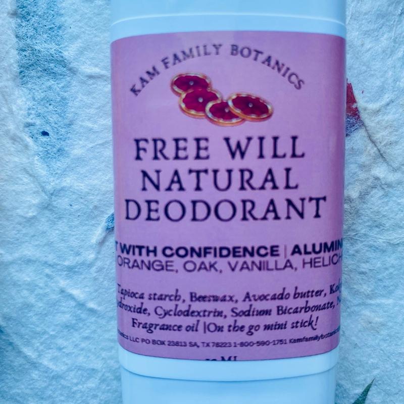 Free Will All Natural Deodorant Spring Edition Aluminum Free Daily 15 ML Mini stick