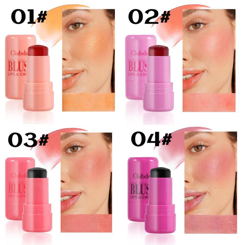 Long Lasting Blush Sticks, 4 Counts set Natural Look Blushes For Daily Makeup, Lightweight Soft Color Shadows, For All Skins