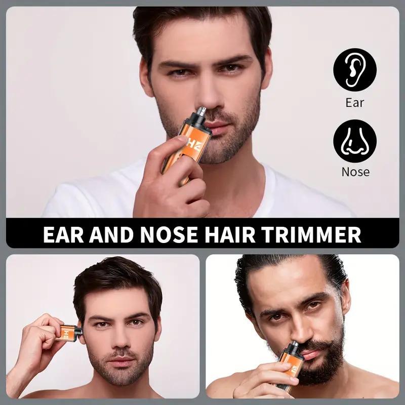 Portable Electric Nose Hair Trimmer, USB Rechargeable Nose Hair Shaver, LED Display Men's Grooming Tool, Christmas Gift