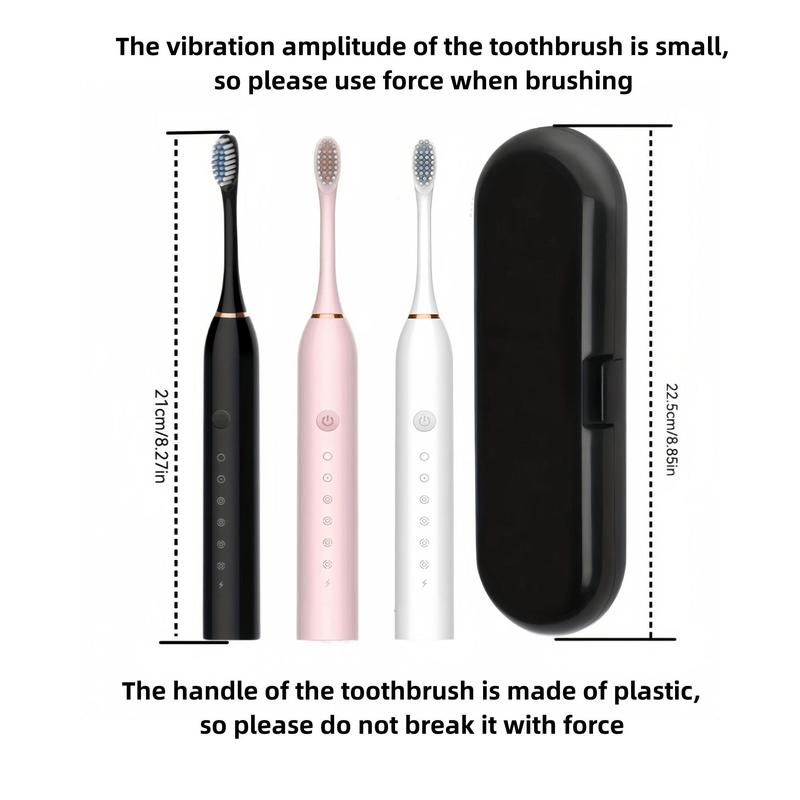 Deep Cleaning Electric Toothbrush with 8 Brush Head & Case, 6 Cleaning Modes Rechargeable Toothbrush for Home & Travel, Fall, Winter Gift, Gift, Christmas Gift