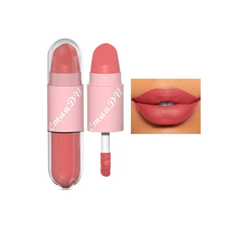 2 in 1 Matte Lipstick, Long Lasting Moisturizing Lip Gloss, Lip Makeup Tools for Girls and Women, Beauty & Personal Care, Cosmetic Beauty Gifts