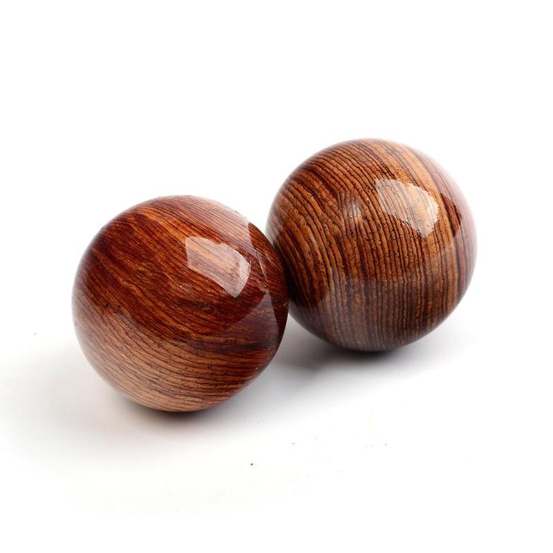 Wooden Health Ball, 1 Pair Hand Exercise Stress Ball, Hand Massage Ball For Muscle Relaxation