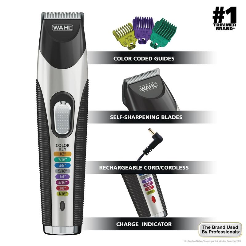 Wahl Color Pro Cordless Rechargeable Hair and Beard Trimmer for Men - Model 9891-100 Comfort