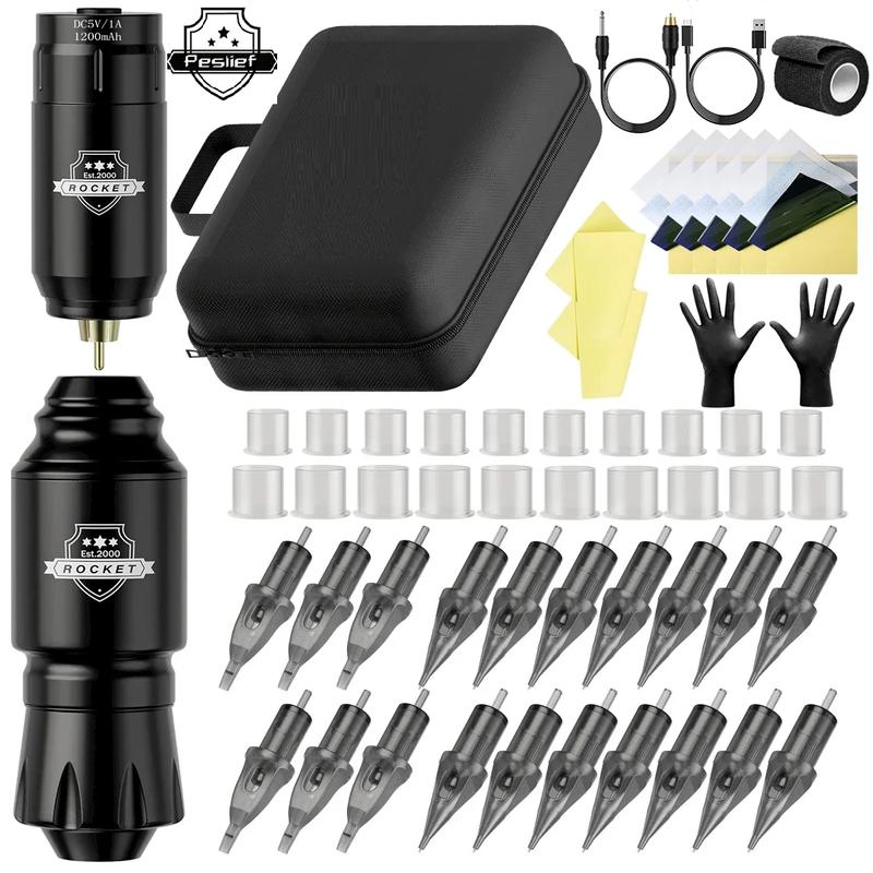 VEBO wireless tattoo kit Rocket mini tattoo machine complete with 20 needles. Permanent makeup tattoo kit