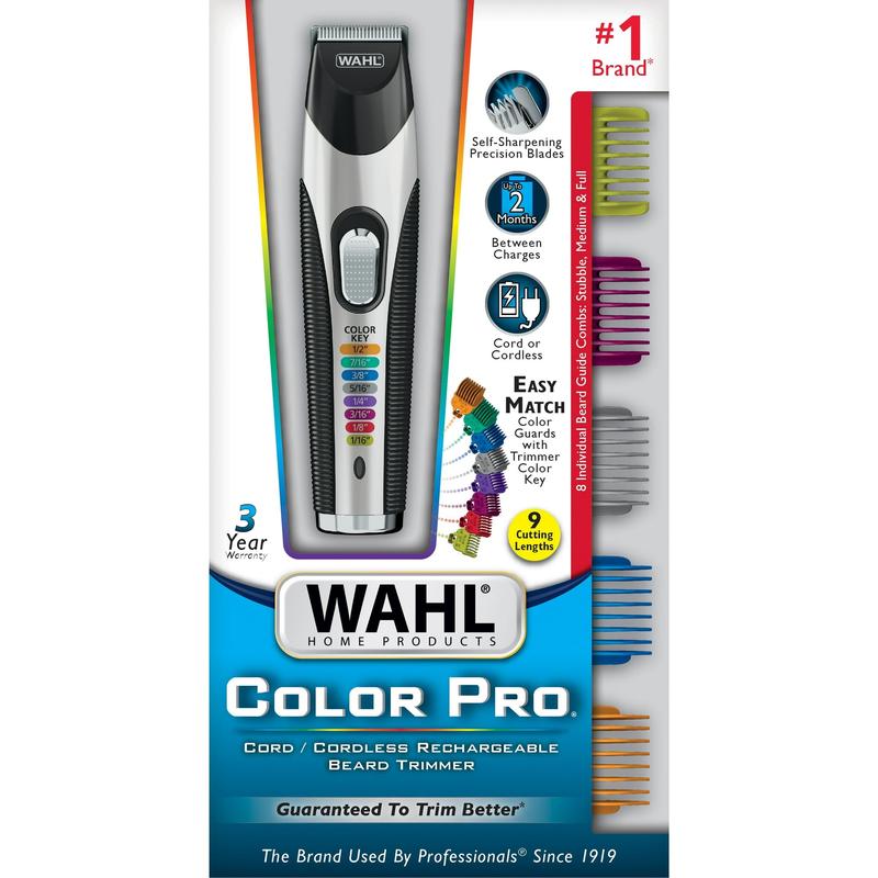 Wahl Color Pro Cordless Rechargeable Hair and Beard Trimmer for Men - Model 9891-100 Comfort