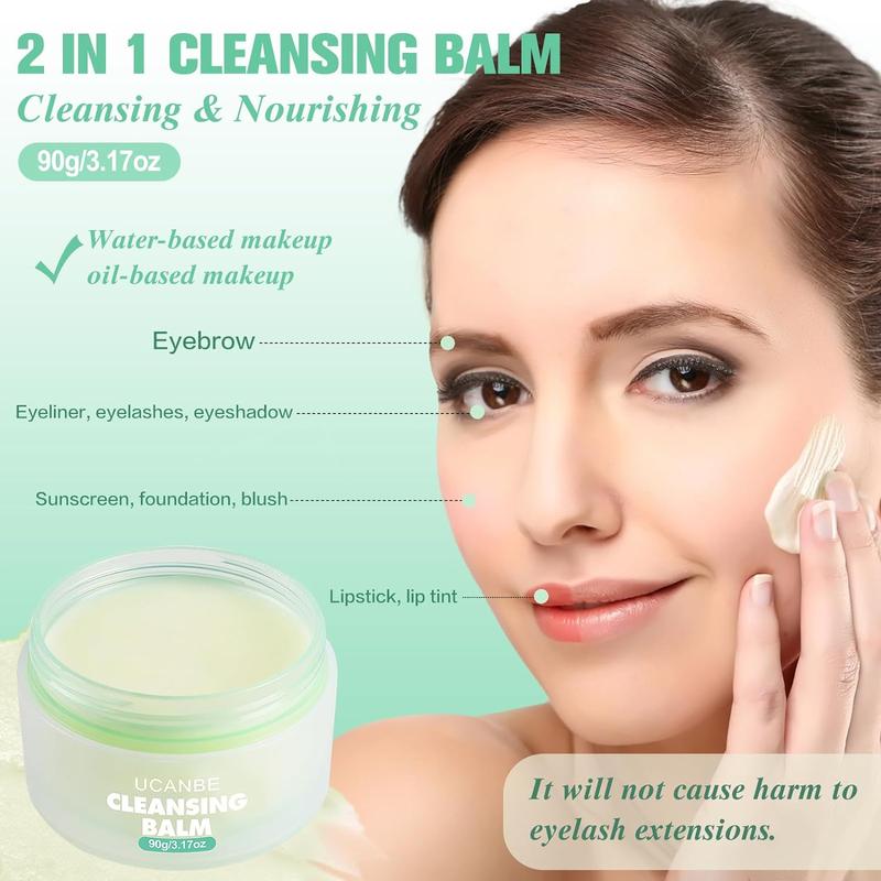 UCANBE Cleansing Balm Makeup Remover - 3.17oz, Natural and Gentle, Deep Cleansing Balm for Waterproof Eye, Face, and Lip Makeup, Suitable for All Skin Types, Trending on TikTok for Skincare, Beauty Hacks, and Self-Care, Loved by Beauty Influencers and Per