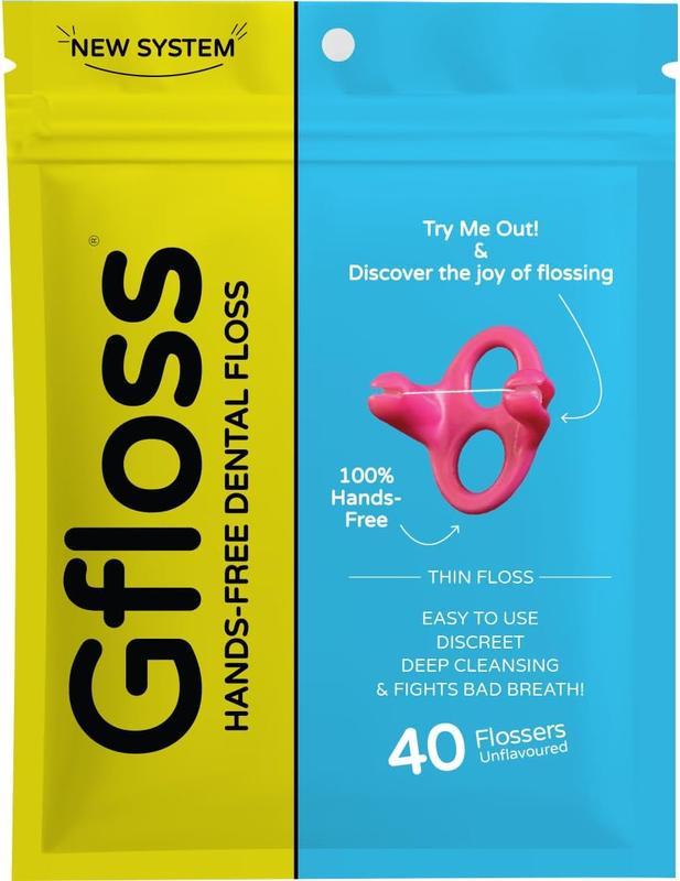 Hands-Free Dental Floss - 40 Count - Easy to Use & Discreet Flossers for Adults | Floss On The Go | Unflavored | Thin Soft Floss | Unwaxed | PFAS Free