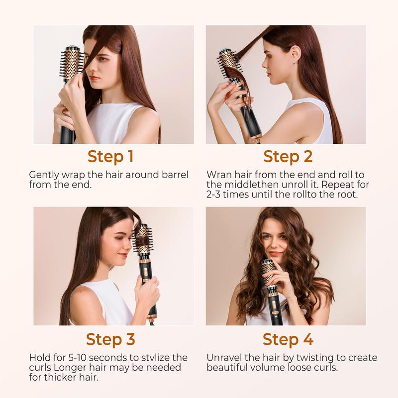 Comfort 2 in 1 Hair Dryer Brush, Rotating Round Hot Air Brush Set, One-step Drying Straightening Or Volumizer Round Brush Blow Dryer, Hair Styling Tools, Curling Iron, Gift For Christmas & Fall, Winter Gift