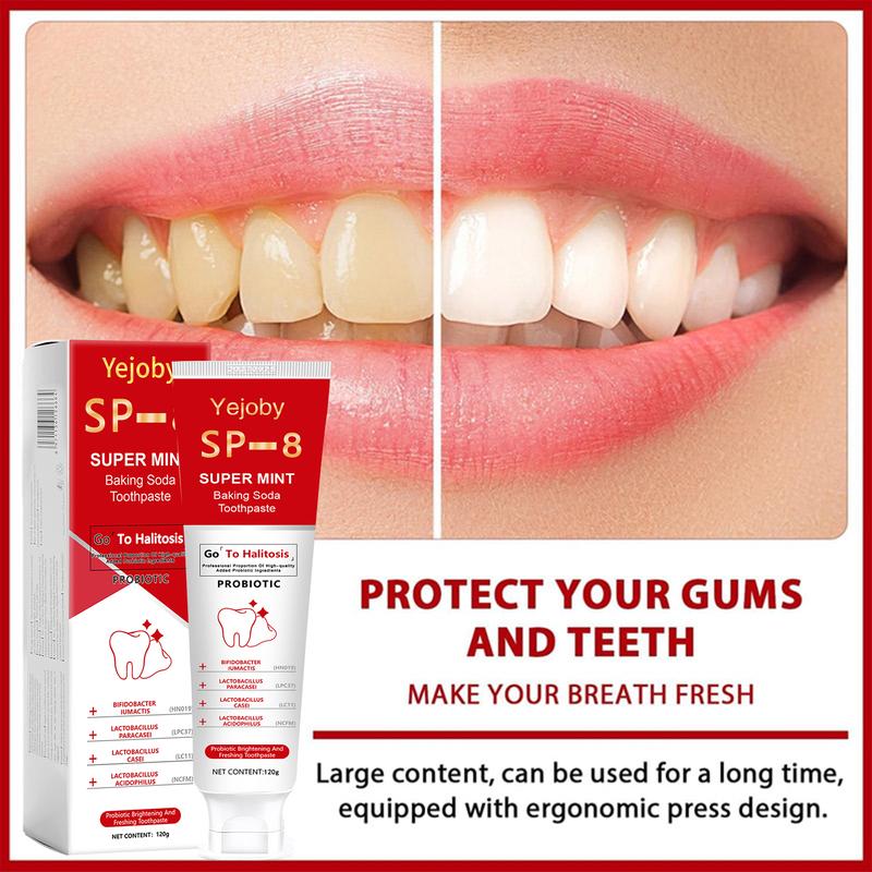 (3 Counts only 19.99$) SP-8 Probiotic Toothpaste, Free of Fluoride, Hydroxyapatite, Anti plaque, Oral Health Management triple whitening,SP-8,SP-6,SP8,SP6