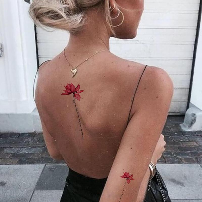 10 Sheets Large Flower Temporary Tattoos - Sexy Body Tattoo Sticker for Women Girl for Arms Legs Shoulder or Back