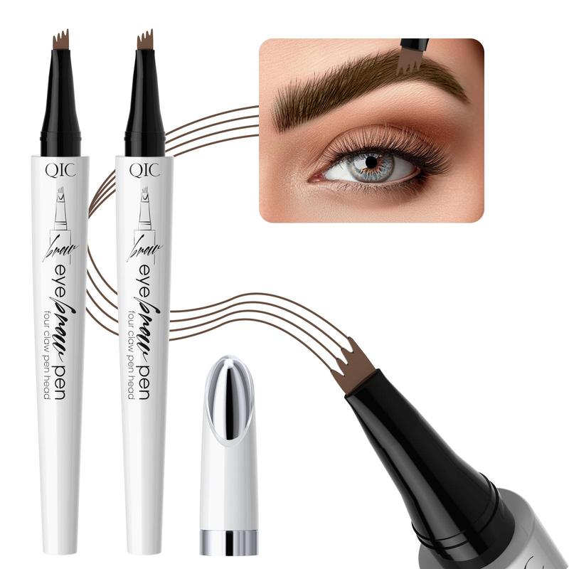 Waterproof Brow Pen with Micro-fork Tip, 2 Counts Long Lasting Eyebrow Pen, Brow Styling Brush, Eye Brow Makeup Tool, Makeup Accessories, Christmas Gift