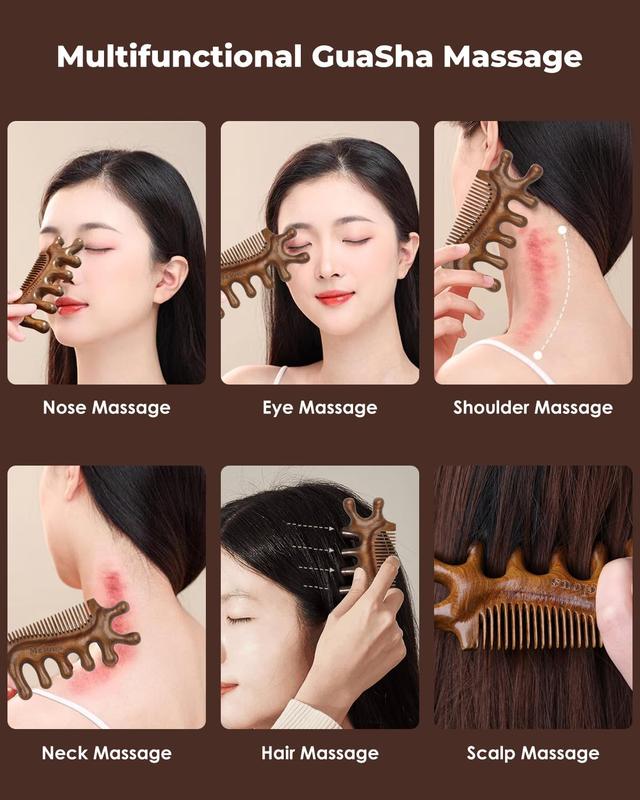 4 in 1  Gua Sha , Scraping Massage Comb, Meridians Tool for Hair, , Eye   Massage