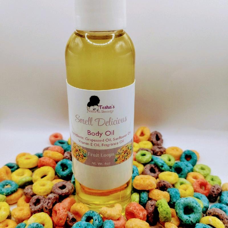 Fruit Loops Body Oil by Tesha's Natural Beauty  4oz Hydrating Glowing