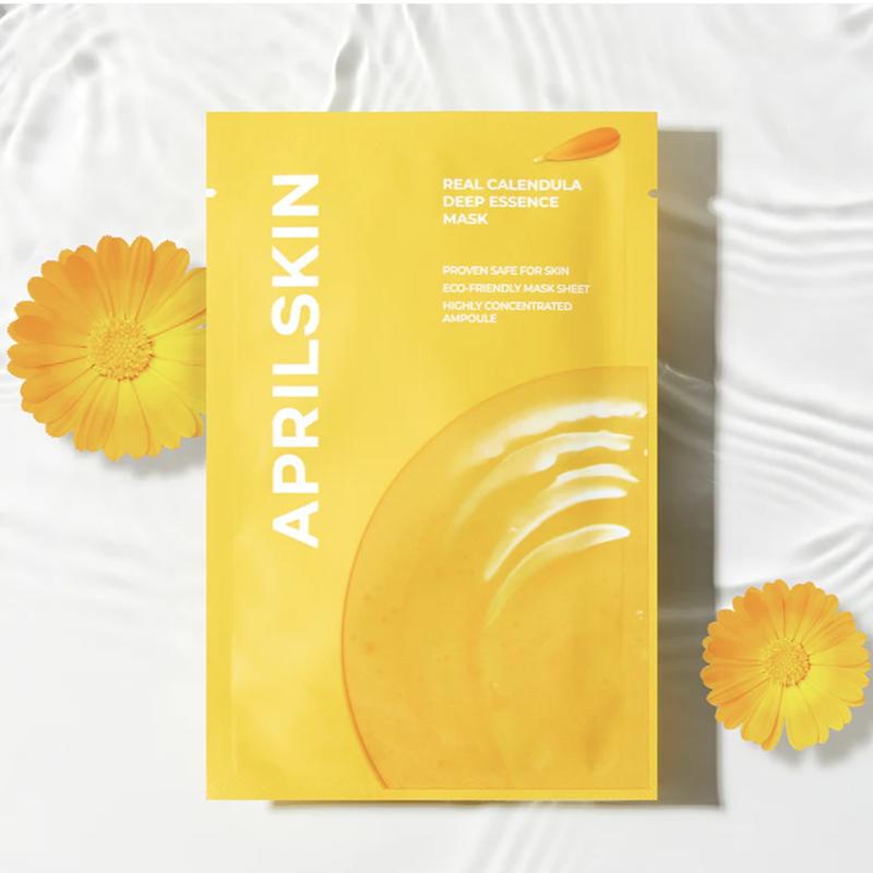 [APRILSKIN Offical Shop] Calendula Calendula Deep Essence Mask 5EA | Calendula infused sheet mask | Hydration | Glass Glow | Kbeauty