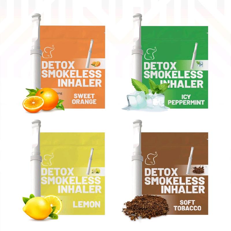 Detox Smokeless essential oil Air Aroma Inhaler PACK 4 FLAVORS- Natural  Alternative 30 Days 12 Sticks- | Oral Fixation - Quit