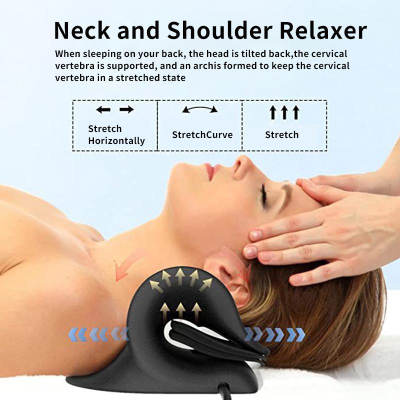 Neck Massager, Adjustable High & Low Pu Stretching Pillow, Shoulder & Neck Relief Pillow, Suitable for Male and Female Household Labor, Driving, Sports Fatigue Relief Pillow