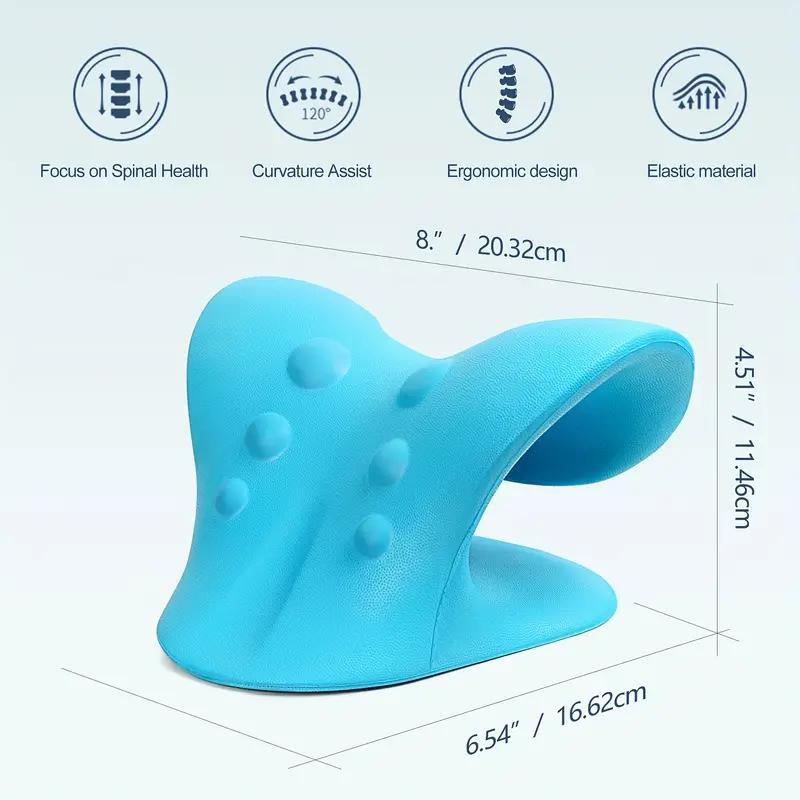 Neck & Shoulder Relaxer, 1 Count C-shapedCervical Traction Tool, Chiropractic Pillow,Manual Neck Massager