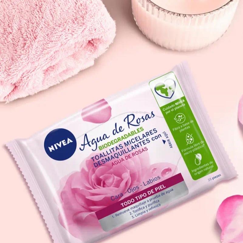 25-PIECE ROSE WATER MAKE-UP REMOVAL WIPES