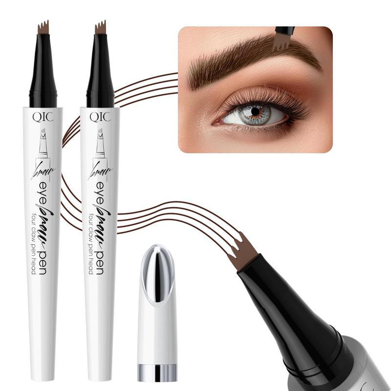 Waterproof Brow Pen with Micro-fork Tip, 2 Counts Long Lasting Eyebrow Pen, Brow Styling Brush, Eye Brow Makeup Tool, Makeup Accessories, Christmas Gift