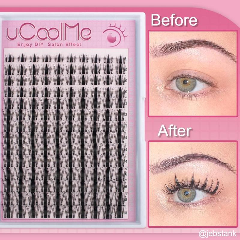 uCoolMe Fairy | Manga C Curl Wet Look DIY Lashes Extension Kit and Lash Clusters 8-18mm | Anime Style Lashes Lash Extensions Eyelashes Extensions Makeup Cosmetic