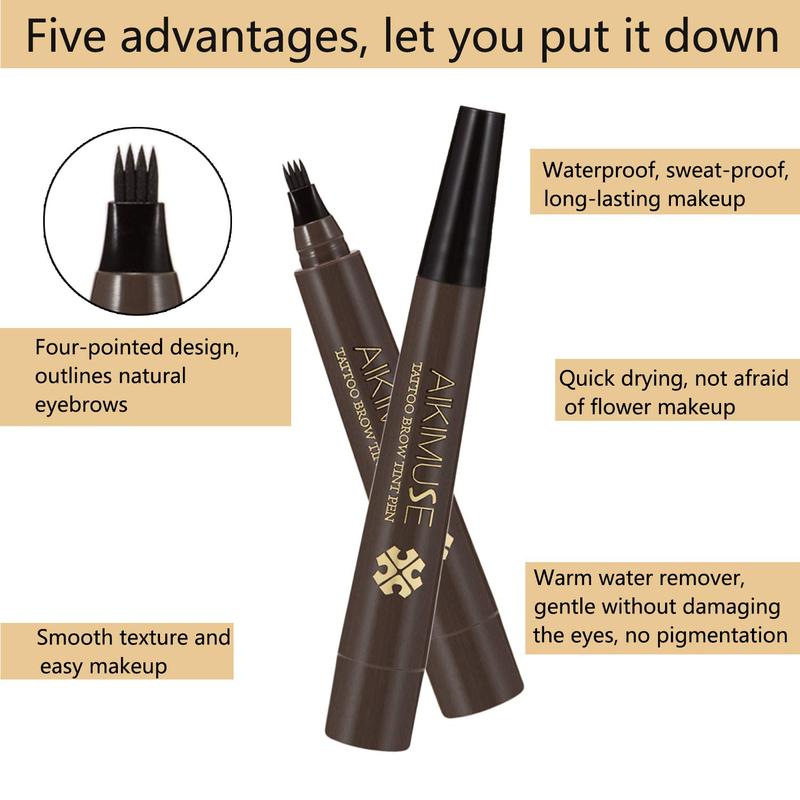 Liquid Eyebrow Pen Waterproof Microblading Eyebrow Pencil with a Micro-Fork Tip Applicator Creates Natural Looking Brows Effortlessly Makeup Smooth