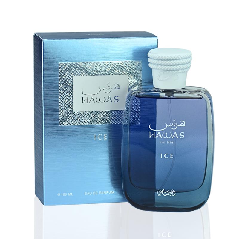 Hawas Ice for Men EDP - 100ML (3.4 OZ) by RASASI | Long Lasting, Aquatic, Perfume for Men. Fragrance Scent