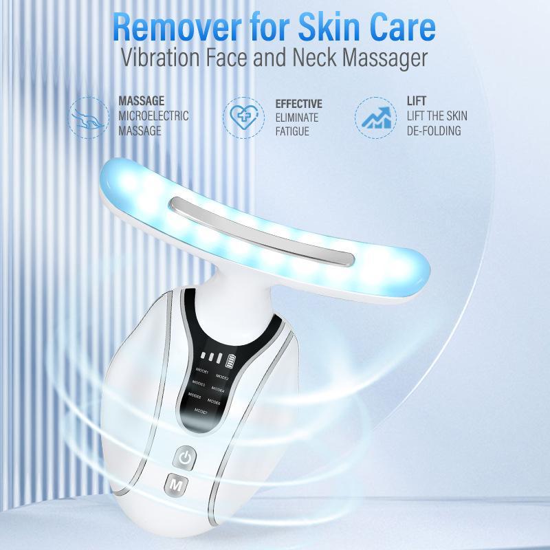 7 in 1 Neck Massager, Neck Massage Device, Face Neck Massager, Lifting and Firming Facial Beauty Instrument for Daily Skin Care Routine