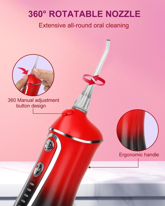 Smil Eglade Water Dental Flosser Cordless, 320ML Rechargeable Oral Irrigator for Teeth Cleaning, Portable & IPX7 Waterproof Teeth Cleaner Pick for Braces Home Travel