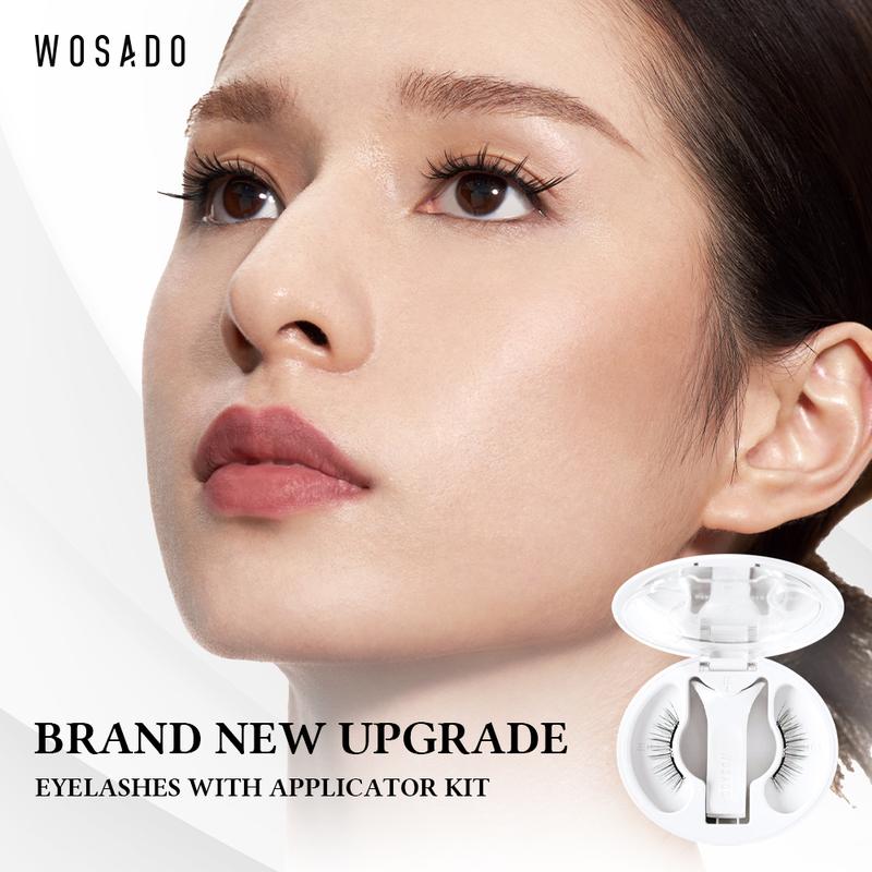 Wosado Soft Magnetic Eyelashes Extensions Set with Applicator, Lightweight, Waterproof, Reusable, Glue-Free, Eyeliner-Free, Makeup Lash Extensions