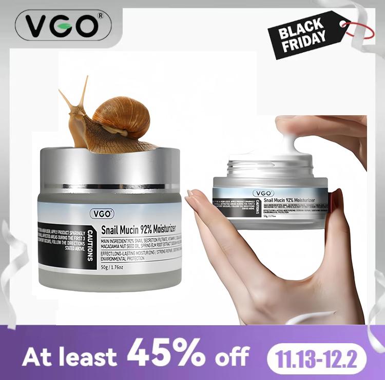 VGO Snail Mucin 92 Moisturizer for Sensitive and Combination Skin, Ideal for Sun Damage Repair and Oil Control | Daily Use | Deep Nourishment and Fast Absorption Skincare Comfort Skin Repair Hydrate Hydrating daily moisturizer