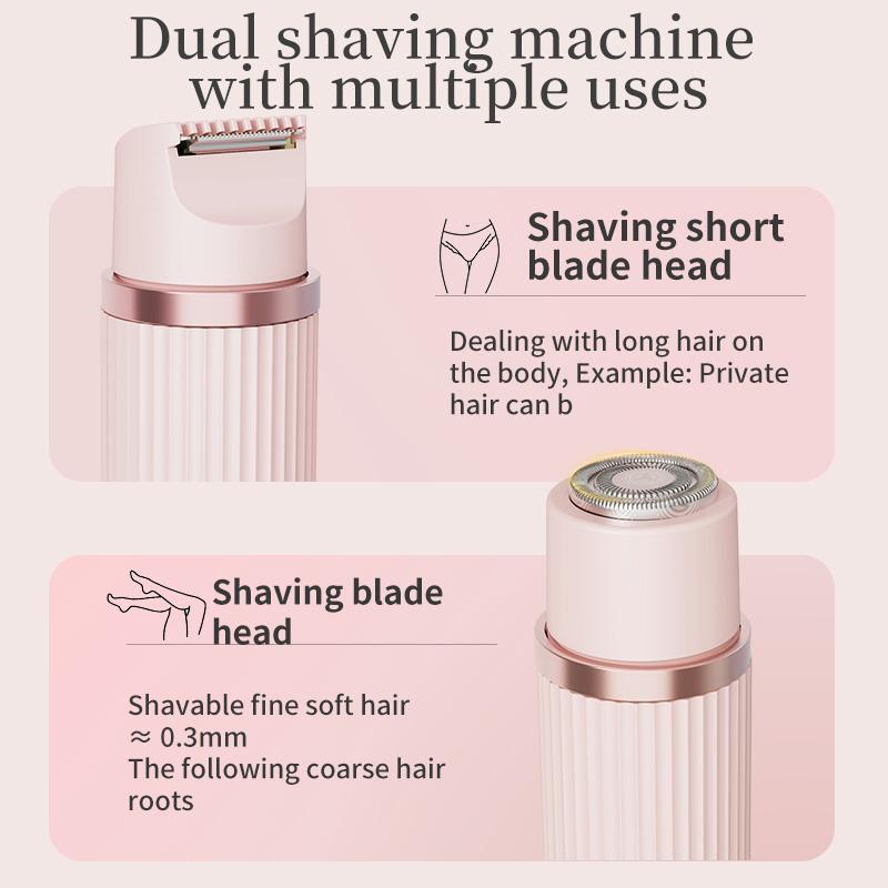 2 in 1 Electric Hair Trimmer for Women, 1 Count Rechargeable Body & Face Hair Removal Kit, Waterproof Wet & Dry Women's Electric Shaver & Epilator, Christmas Gift