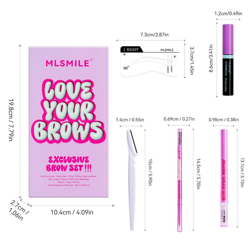 Eyebrow Makeup Set, 1 Set Long Lasting Eyebrow Gel & Double-ended Eyebrow Pencil & Eyebrow Tint & Eyebrow Card & Eyebrow Brush, Eye Brow Makeup Tool