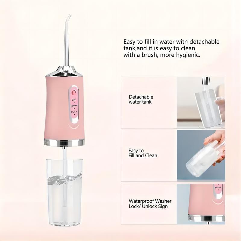 Mother's Day Gift Clean Your Tooth Water Flosser 4-in-1 Oral Rinse with DIY Mode 4 Jets Cordless Clean Your Tooth Flosser Portable and Recyclable Water Flosser Cleansing Cordless Water Flosser For Travel