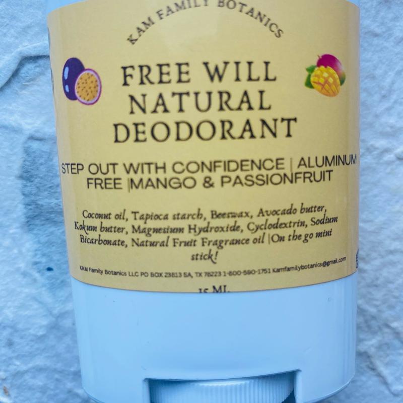 Free Will All Natural Deodorant Spring Edition Aluminum Free Daily 15 ML Mini stick