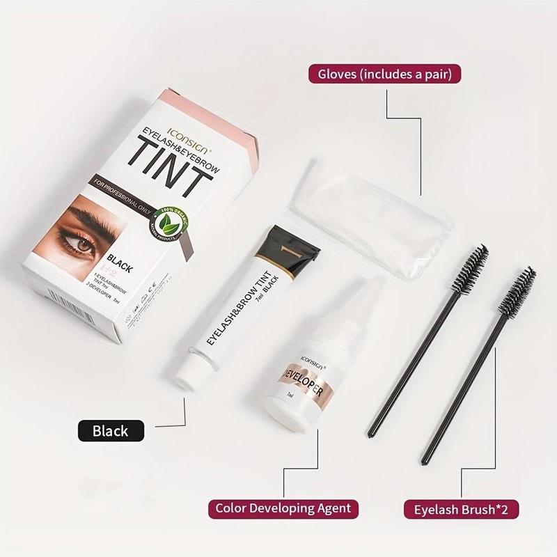 2 in 1 Eyebrow & Eyelash Tint Kit, Waterproof Long Lasting Eyebrow & Eyelash Dye Kit, Eyebrow Makeup Tool for Women