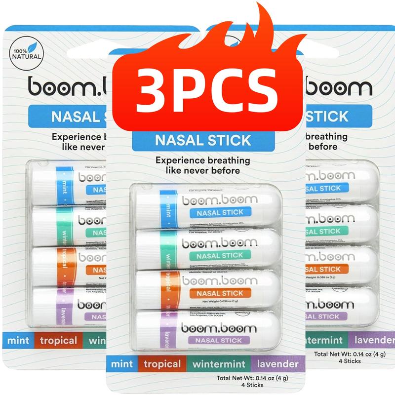 Nasal Stick inhalers (4 Pack) Boom  Powerful Essential Oil  Vapors | Boom Featured on Shark Tank | Breathe In Life Carrier & Essential Oils,for nic | sleepoom