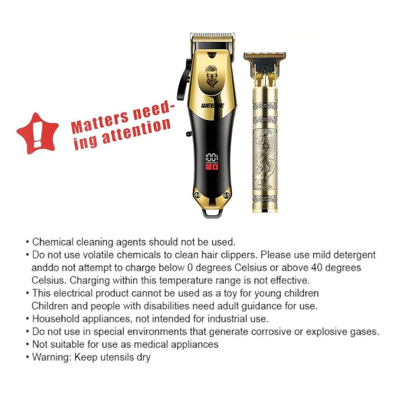 2 in 1 Electric Hair Clipper Set, 1 Set LCD Digital Display USB Charging Hair Trimmer, Professional Hair Shaver for Men