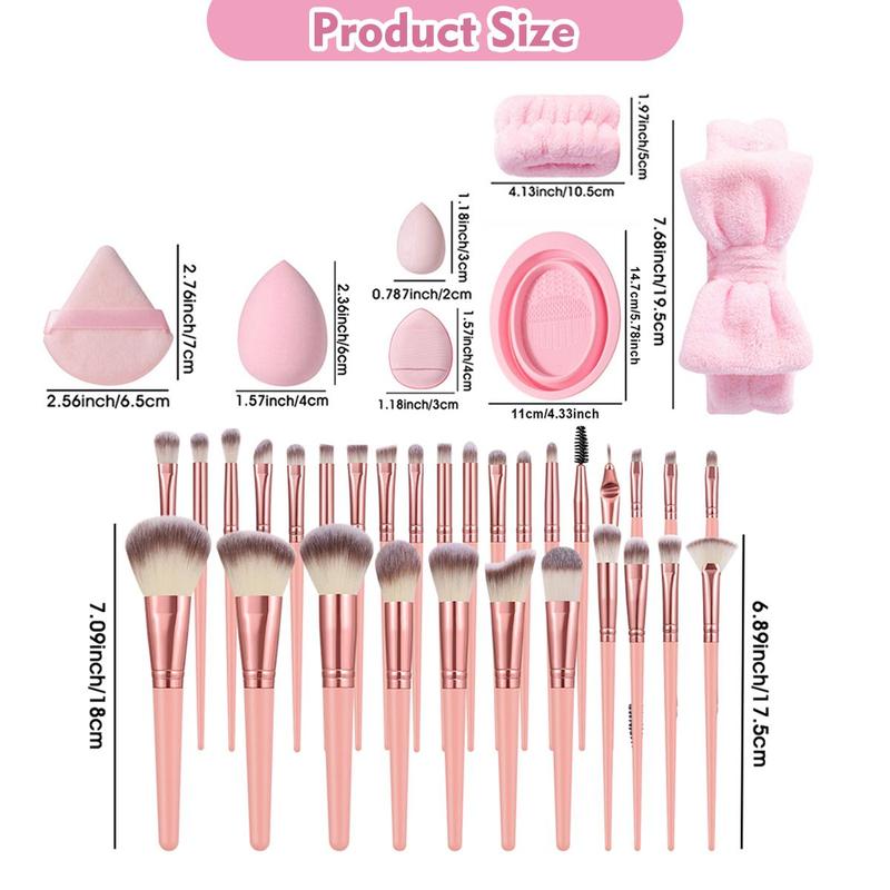 Makeup Tool Set, 52pcs set Makeup Brush & Sponge & Powder Puff & Hair Band & Brush Cleaning Tool, Professional Makeup Tools for Women