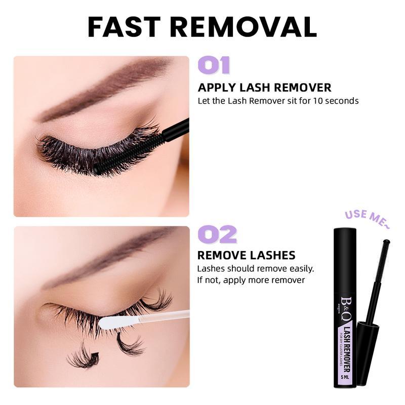 B&Q Lash l B×× Waterproof Kit l B02,B Series Lash kit,Bond & Seal,Remover,Tweezer,Brush,DIY Lash Extension at home Long lasting Poolproof Windproof Beginner Friendly Makeup Cosmetic