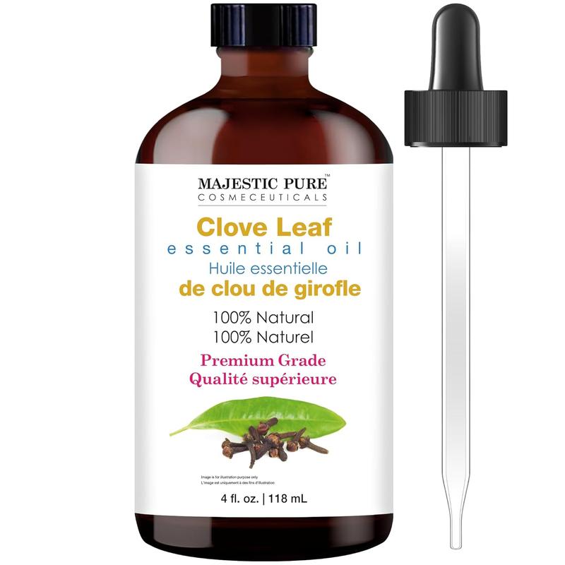 MAJESTIC PURE Clove Essential Oil | 100% Pure and Natural Clove Oil | Premium Grade Essential Oils for Hair Care, Home Diffusers, Skin, Aromatherapy, Massage and Humidifiers | 4 Fl Oz MAJESTIC PURE