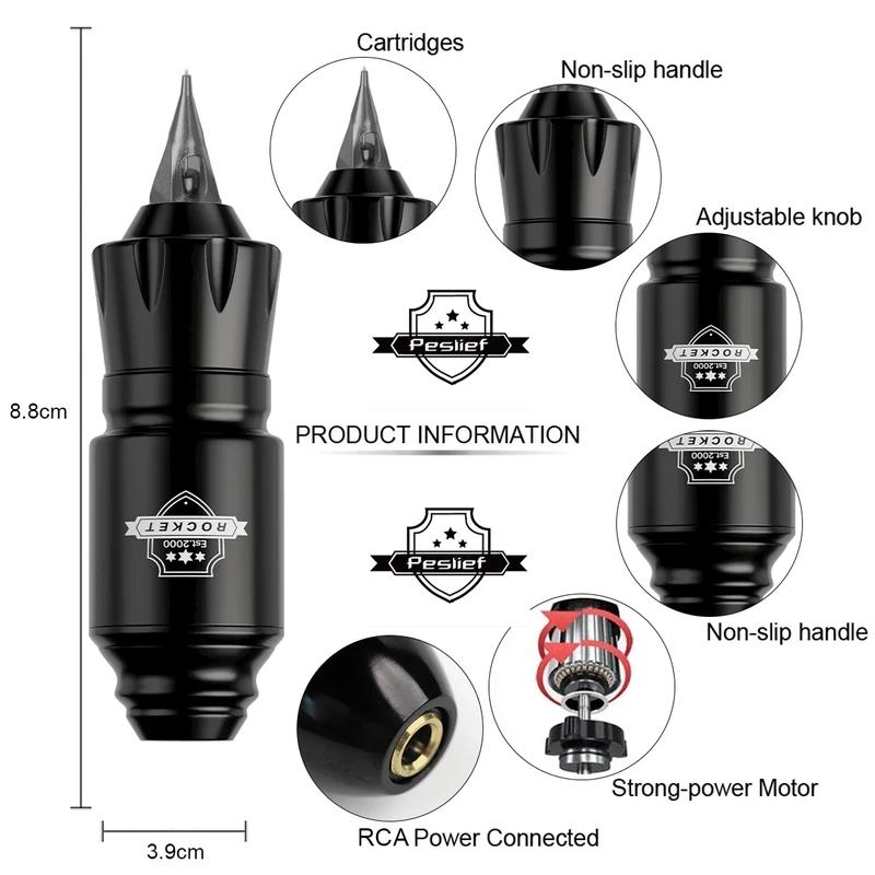 VEBO wireless tattoo kit Rocket mini tattoo machine complete with 20 needles. Permanent makeup tattoo kit