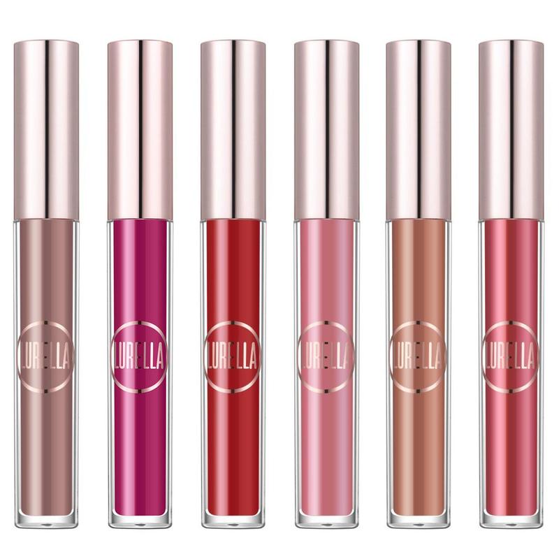 Lurella Cosmetics Long-Lasting Liquid Lipstick Set - 7 Full-Size Lipsticks in Vibrant Colors - Makeup Set