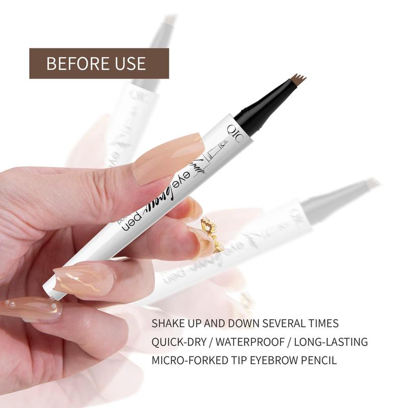 Waterproof Brow Pen with Micro-fork Tip, 2 Counts Long Lasting Eyebrow Pen, Brow Styling Brush, Eye Brow Makeup Tool, Makeup Accessories, Christmas Gift