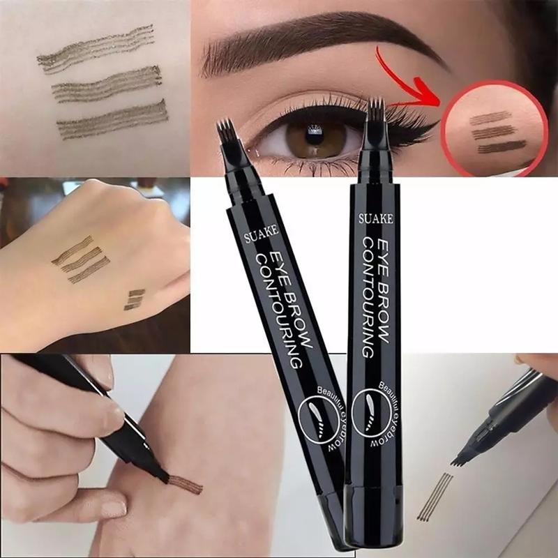 Waterproof 3D Microblading Eyebrow Pen – Natural, Long-Lasting Brows with Precision Fork Tip