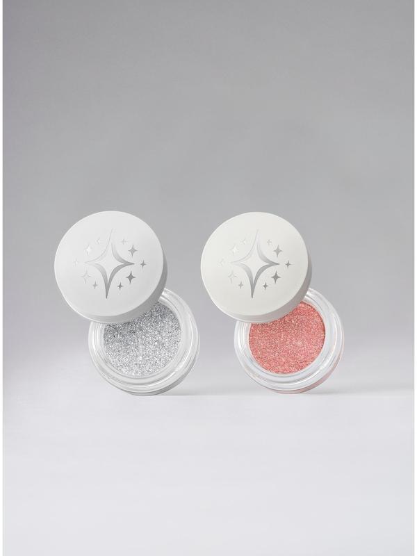 GLITTERPUCK DUO - Dopamine Sparkle & Cyber Diamond - 2 Magically Sparkling Shades for Head-Turning Sparkle - Makeup, Peach