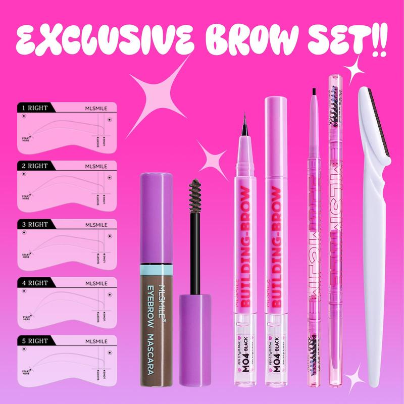 Eyebrow Makeup Set, 1 Set Long Lasting Eyebrow Gel & Double-ended Eyebrow Pencil & Eyebrow Tint & Eyebrow Card & Eyebrow Brush, Eye Brow Makeup Tool